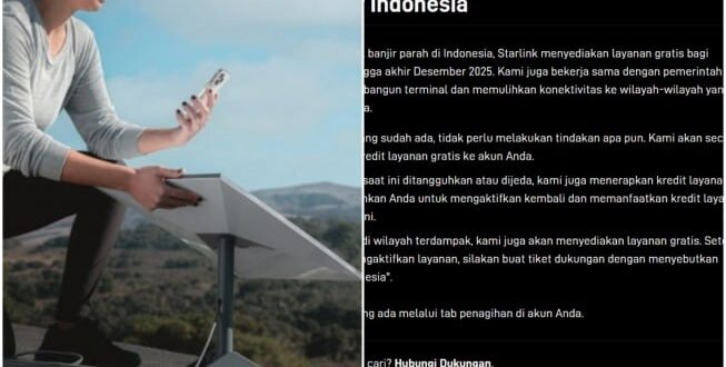Starlink Ulurkan Tangan, Internet Gratis untuk Bantu Korban Banjir Sumatra